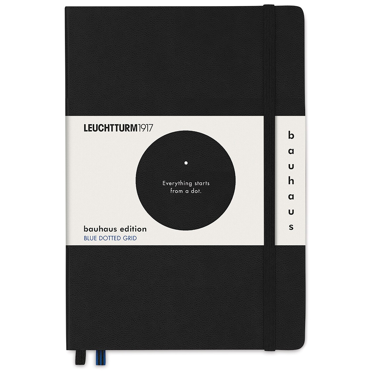 Leuchtturm1917 Bauhaus Notebook - Black/Royal Blue, 5-3/4" x 8-1/4", Dotted
